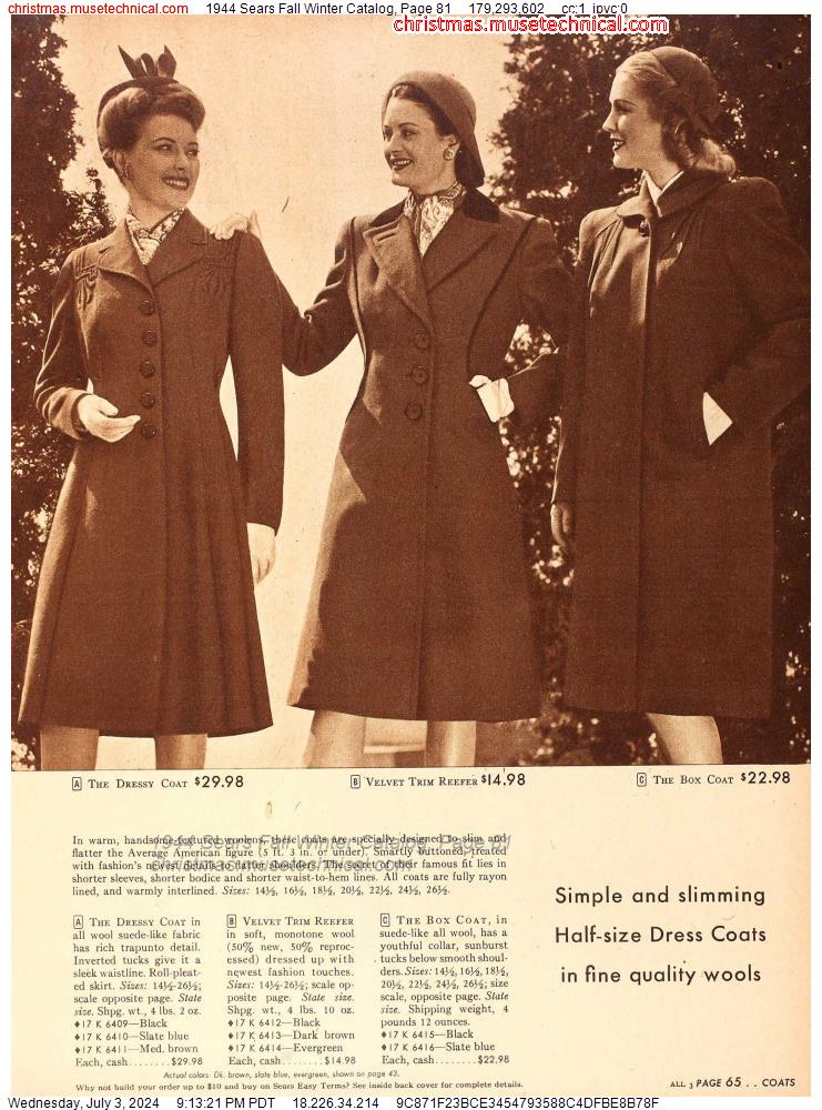 1944 Sears Fall Winter Catalog, Page 81