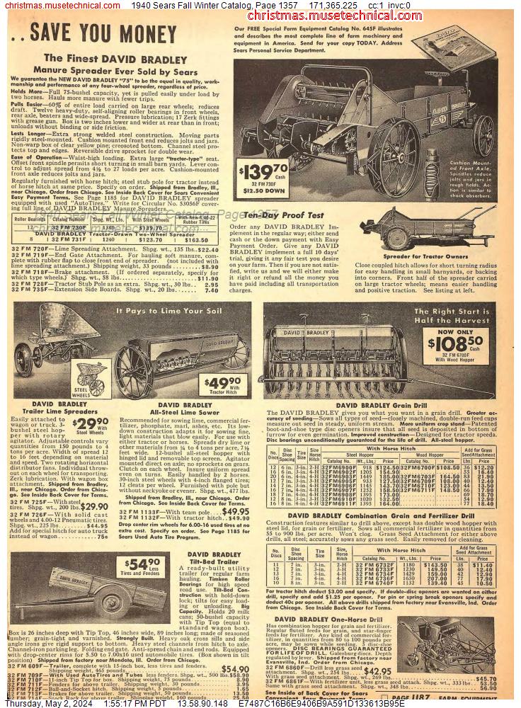 1940 Sears Fall Winter Catalog, Page 1357