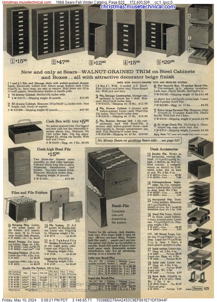 1968 Sears Fall Winter Catalog, Page 625