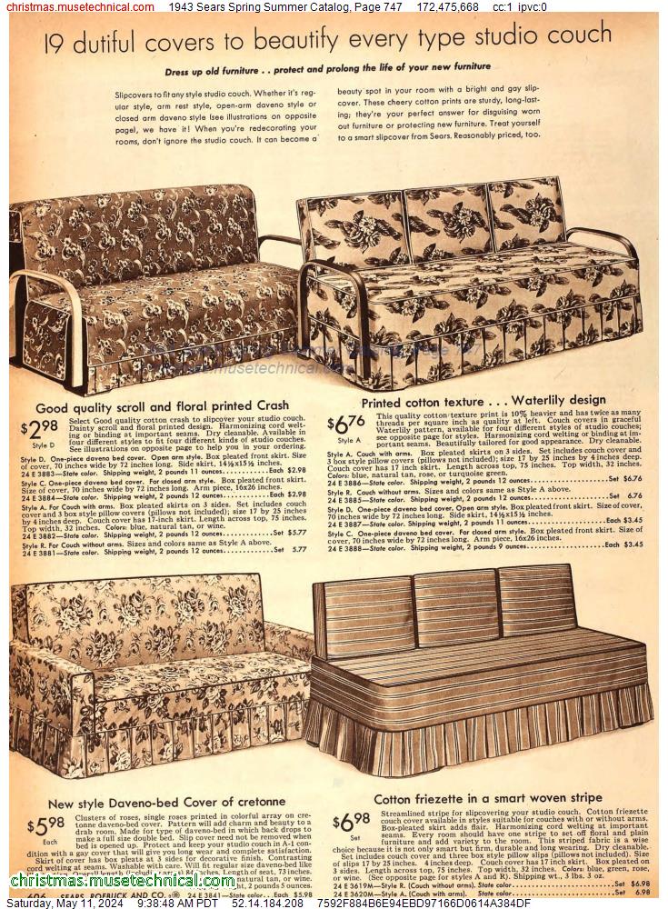 1943 Sears Spring Summer Catalog, Page 747