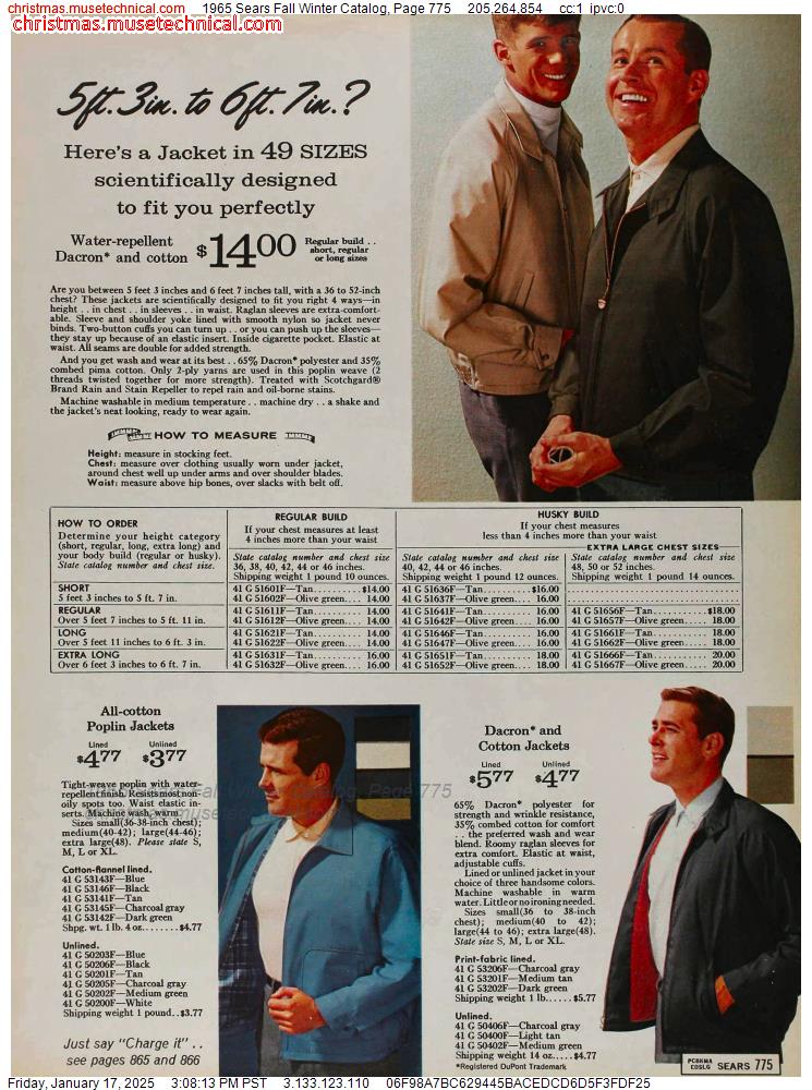 1965 Sears Fall Winter Catalog, Page 775