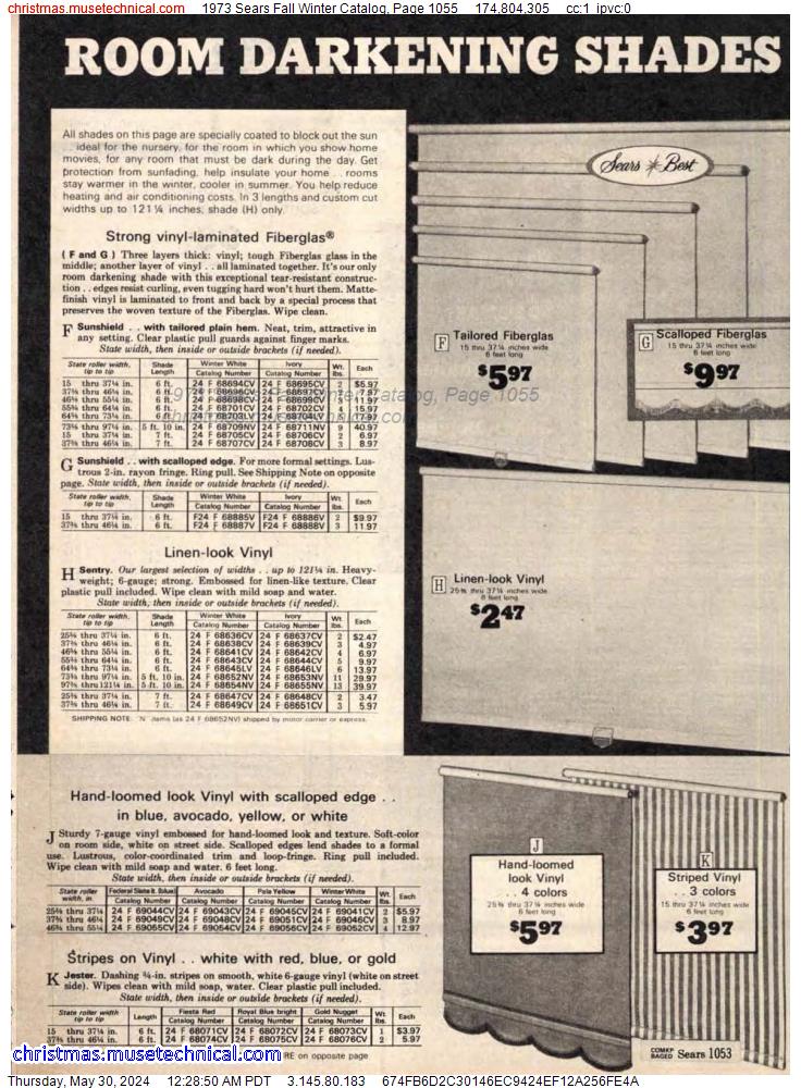 1973 Sears Fall Winter Catalog, Page 1055