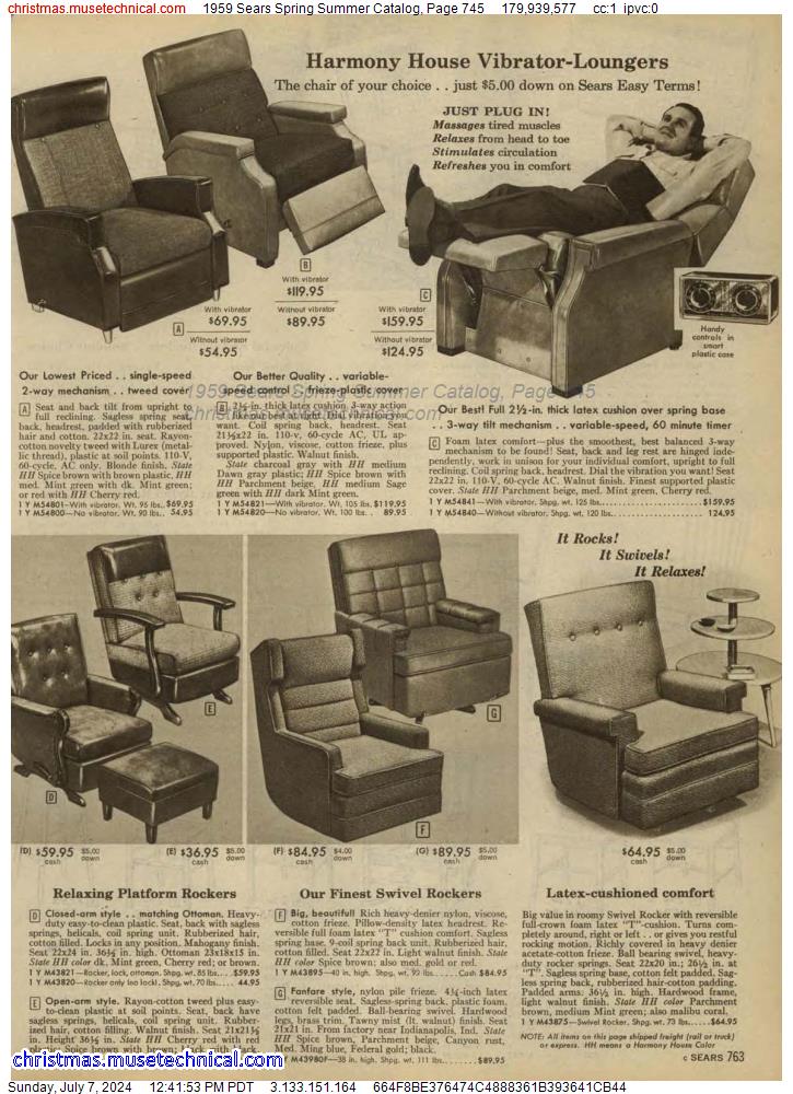 1959 Sears Spring Summer Catalog, Page 745