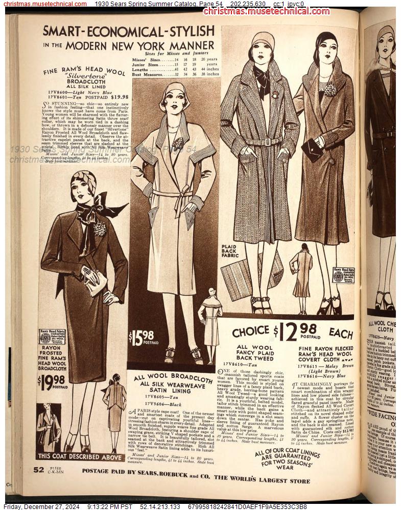 1930 Sears Spring Summer Catalog, Page 54