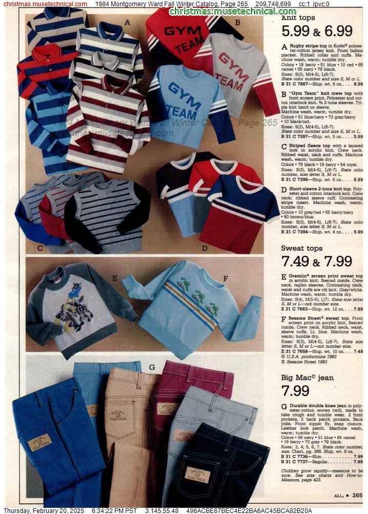 1984 Montgomery Ward Fall Winter Catalog, Page 265