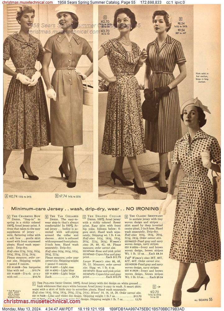 1958 Sears Spring Summer Catalog, Page 55
