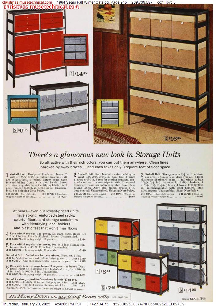 1964 Sears Fall Winter Catalog, Page 945