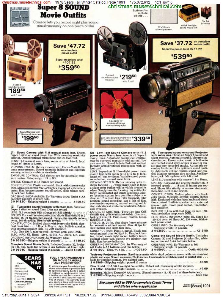1978 Sears Fall Winter Catalog, Page 1091