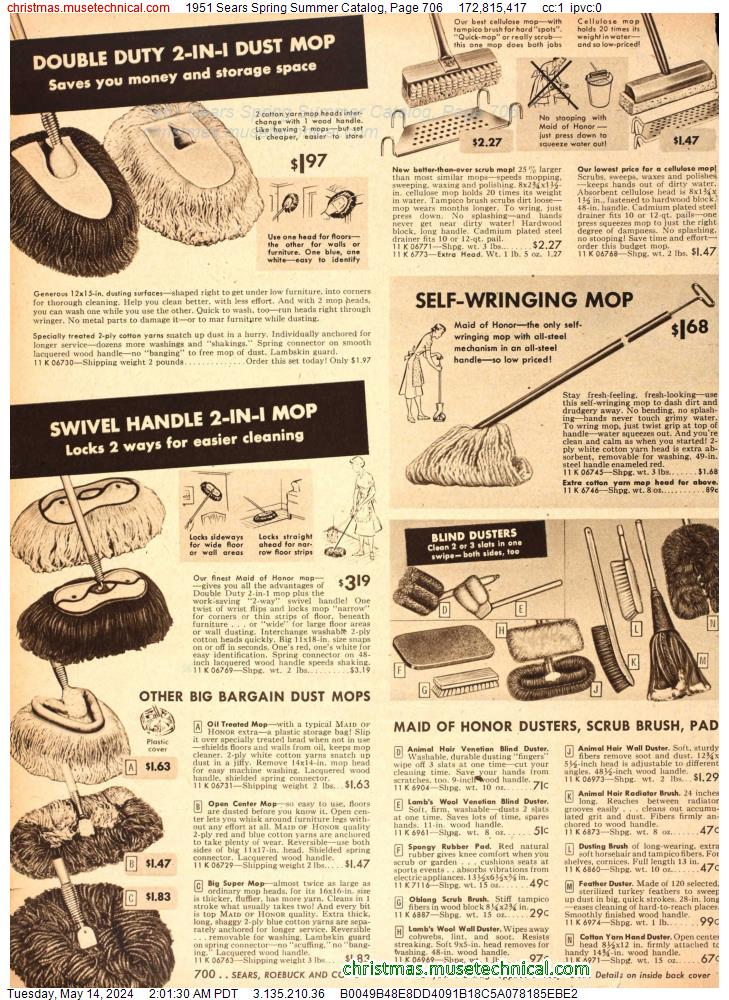 1951 Sears Spring Summer Catalog, Page 706