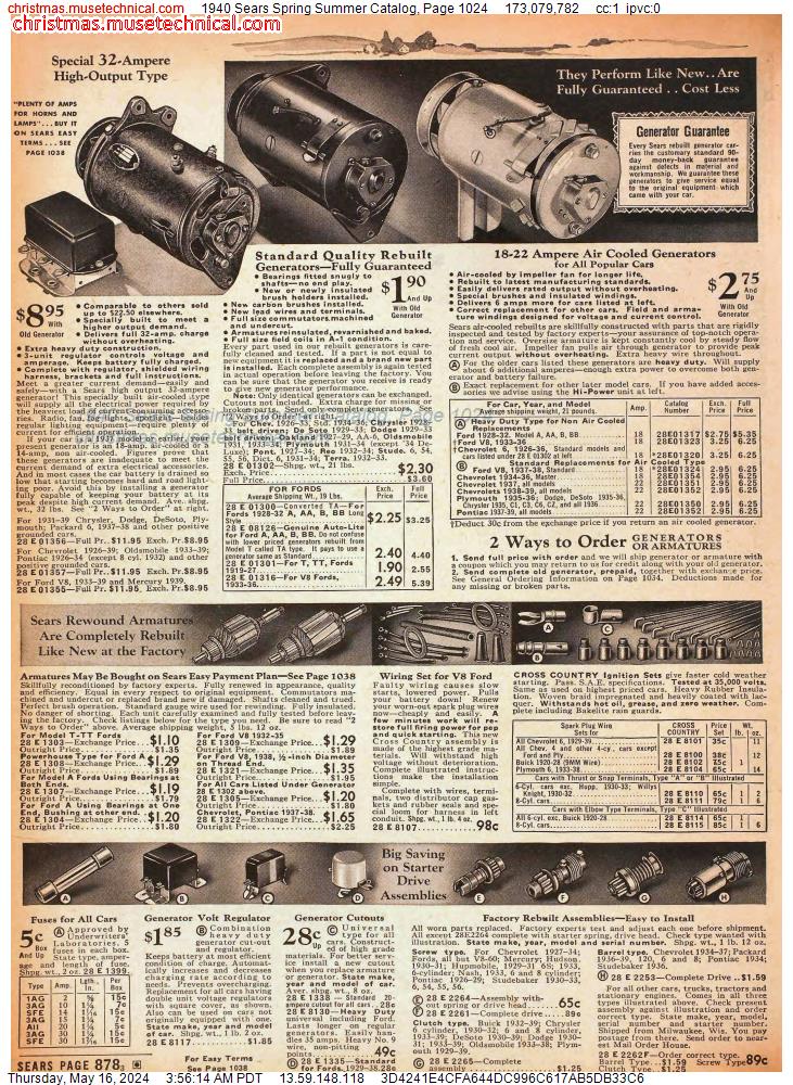 1940 Sears Spring Summer Catalog, Page 1024