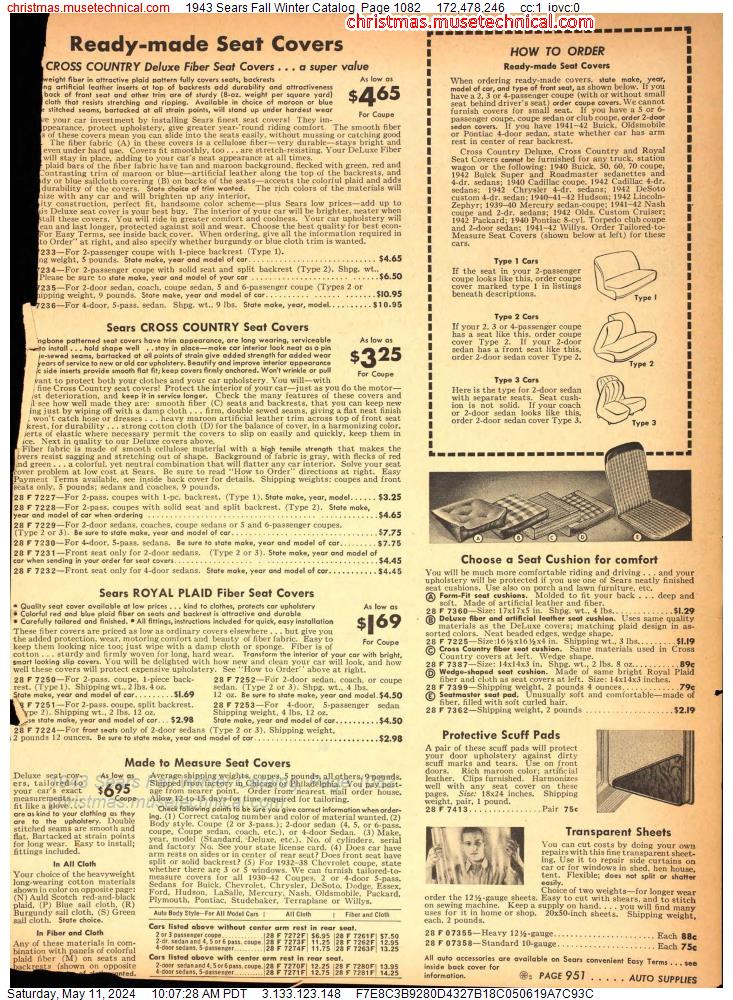 1943 Sears Fall Winter Catalog, Page 1082