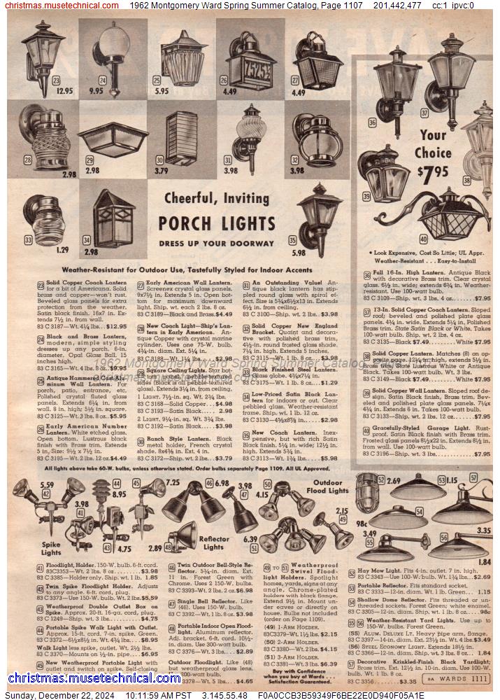 1962 Montgomery Ward Spring Summer Catalog, Page 1107