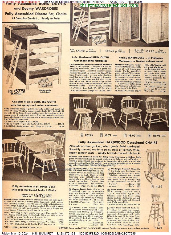 1955 Sears Spring Summer Catalog, Page 721