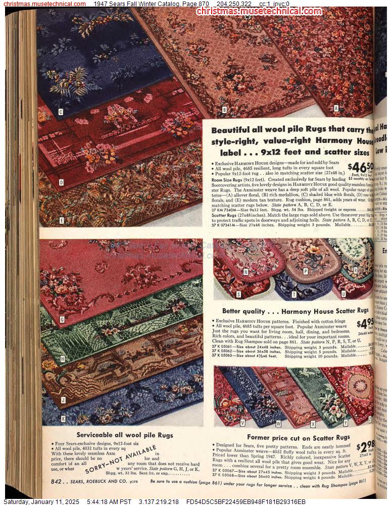 1947 Sears Fall Winter Catalog, Page 870