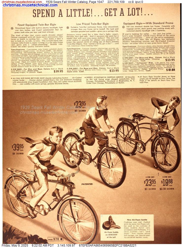 1939 Sears Fall Winter Catalog, Page 1047