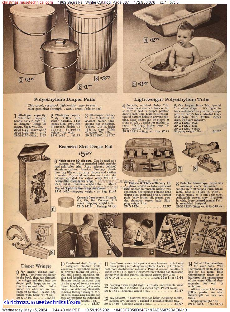 1963 Sears Fall Winter Catalog, Page 567