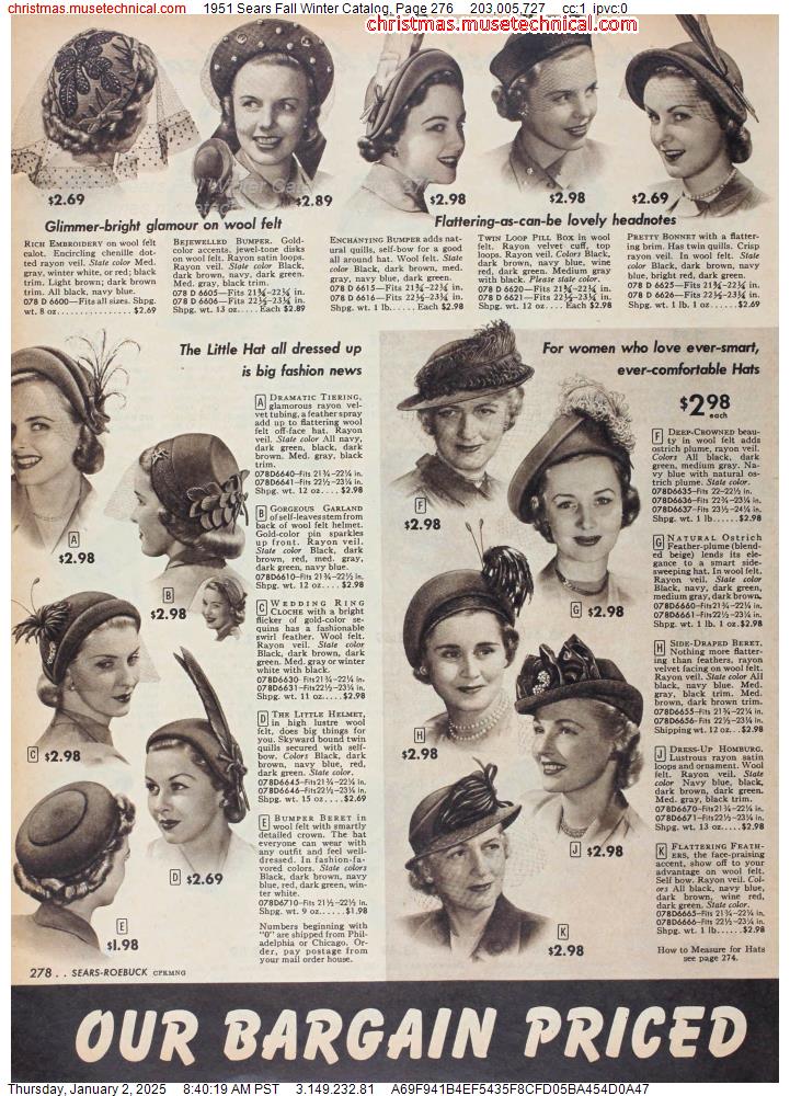 1951 Sears Fall Winter Catalog, Page 276