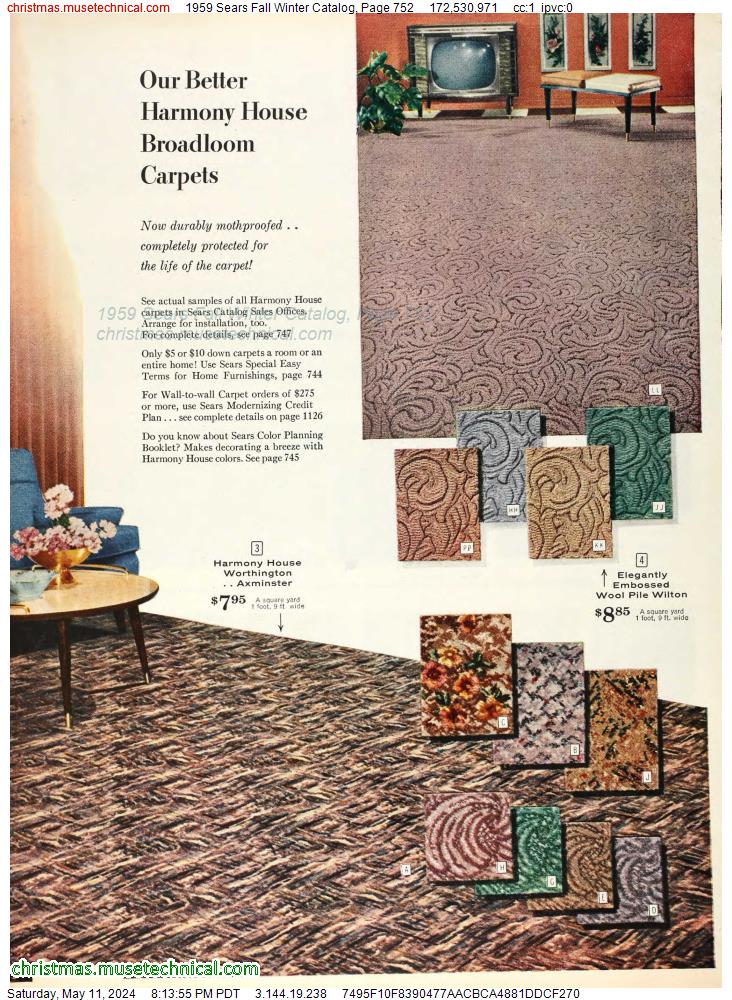 1959 Sears Fall Winter Catalog, Page 752