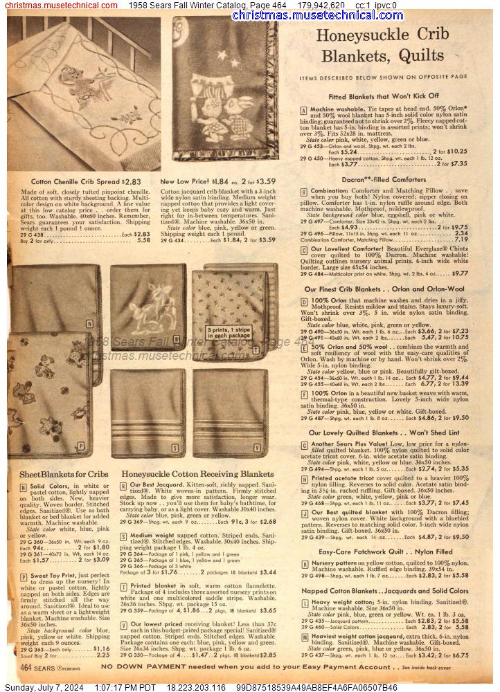 1958 Sears Fall Winter Catalog, Page 464