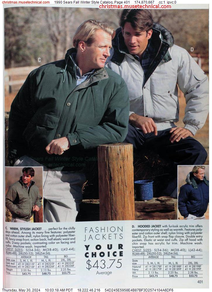 1990 Sears Fall Winter Style Catalog, Page 401