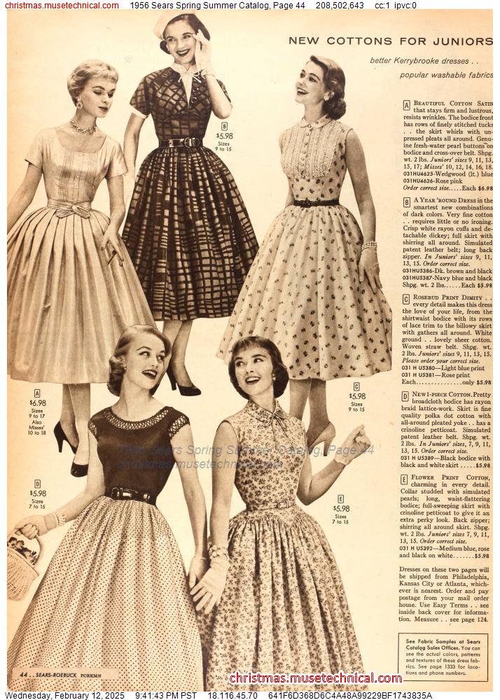 1956 Sears Spring Summer Catalog, Page 44