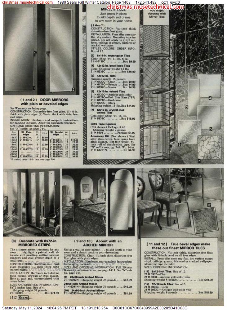 1980 Sears Fall Winter Catalog, Page 1408