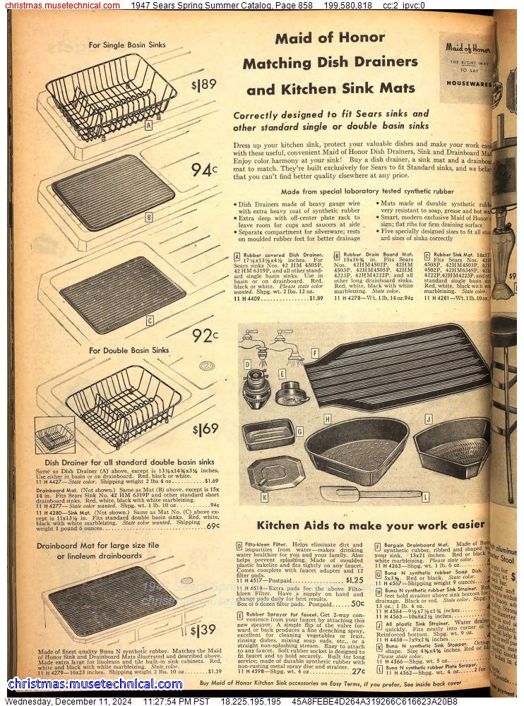 1947 Sears Spring Summer Catalog, Page 858