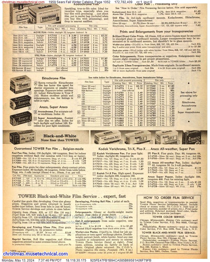 1959 Sears Fall Winter Catalog, Page 1052