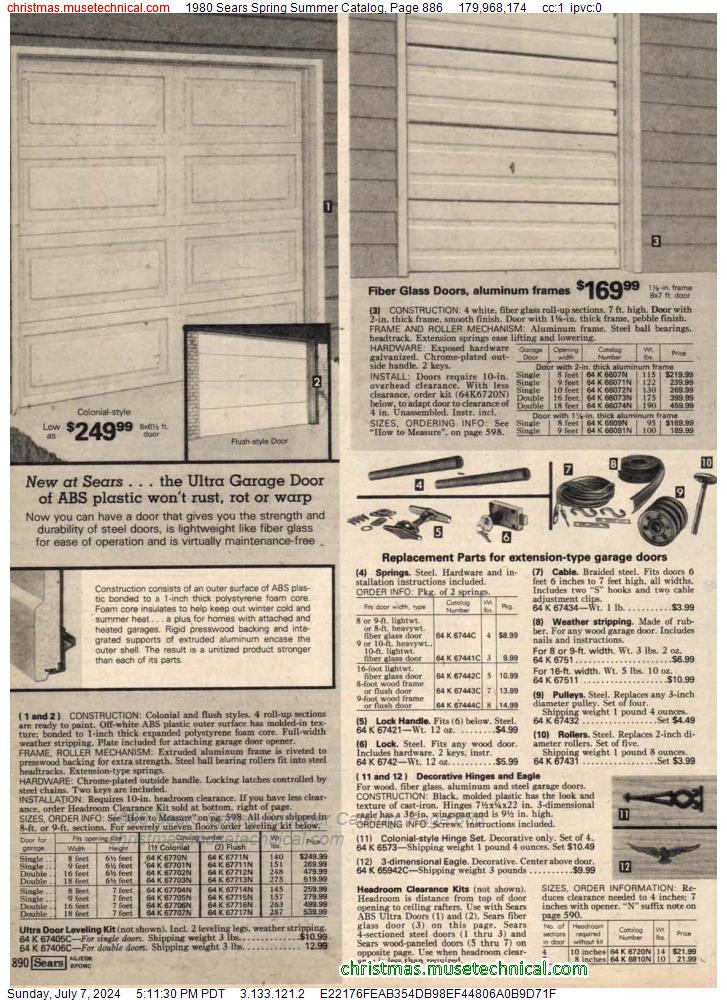 1980 Sears Spring Summer Catalog, Page 886
