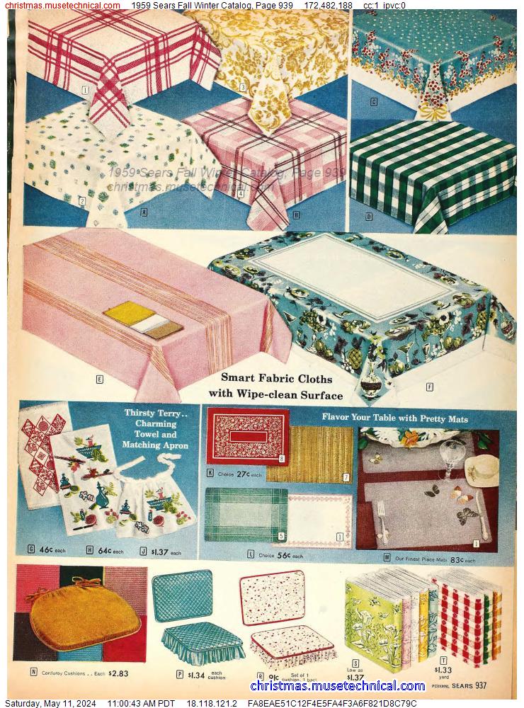 1959 Sears Fall Winter Catalog, Page 939