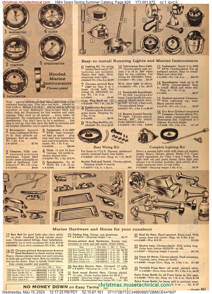 1964 Sears Spring Summer Catalog, Page 826
