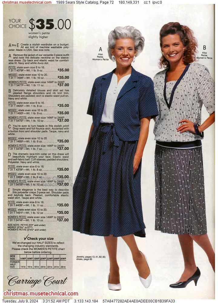 1989 Sears Style Catalog, Page 72