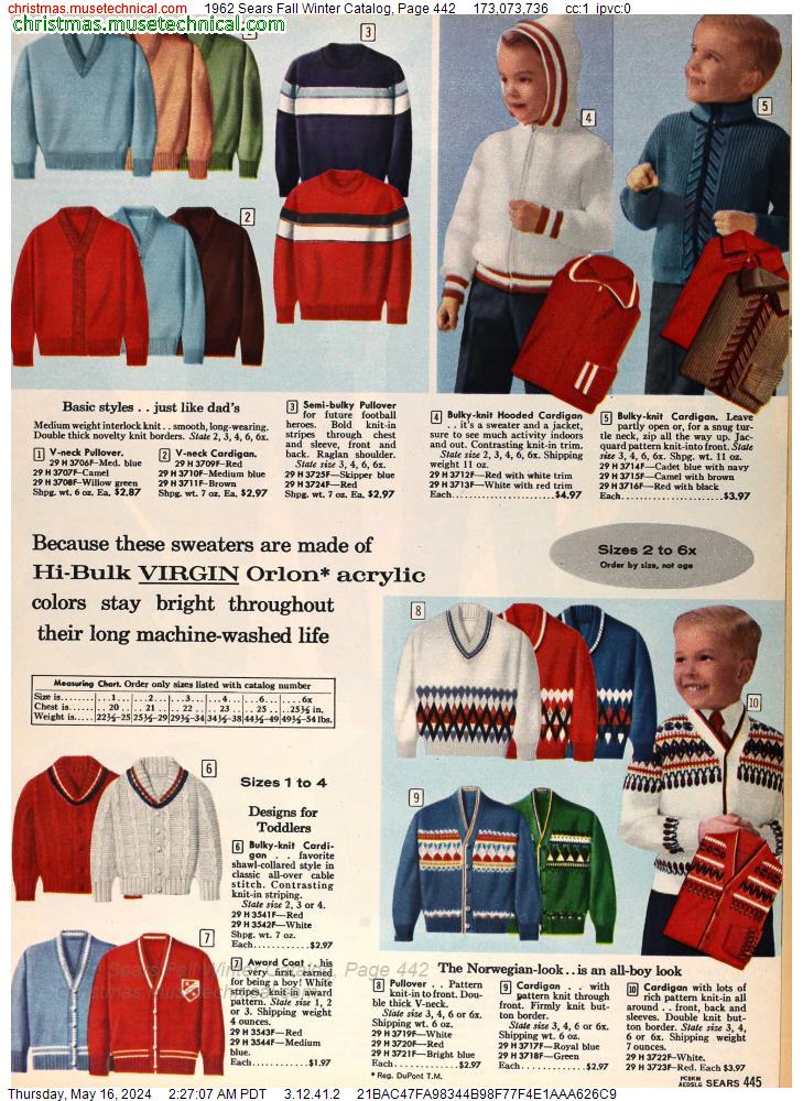 1962 Sears Fall Winter Catalog, Page 442