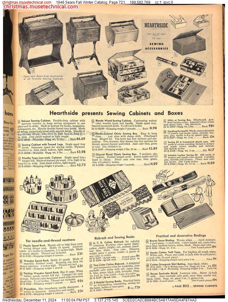 1946 Sears Fall Winter Catalog, Page 721