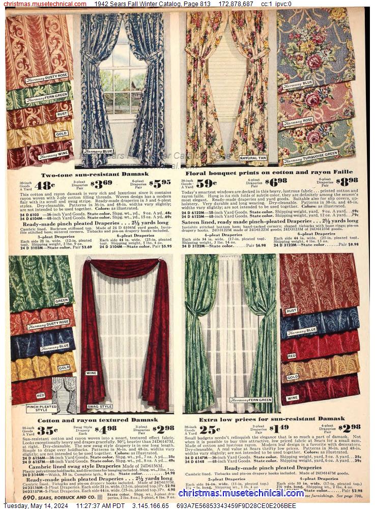 1942 Sears Fall Winter Catalog, Page 813