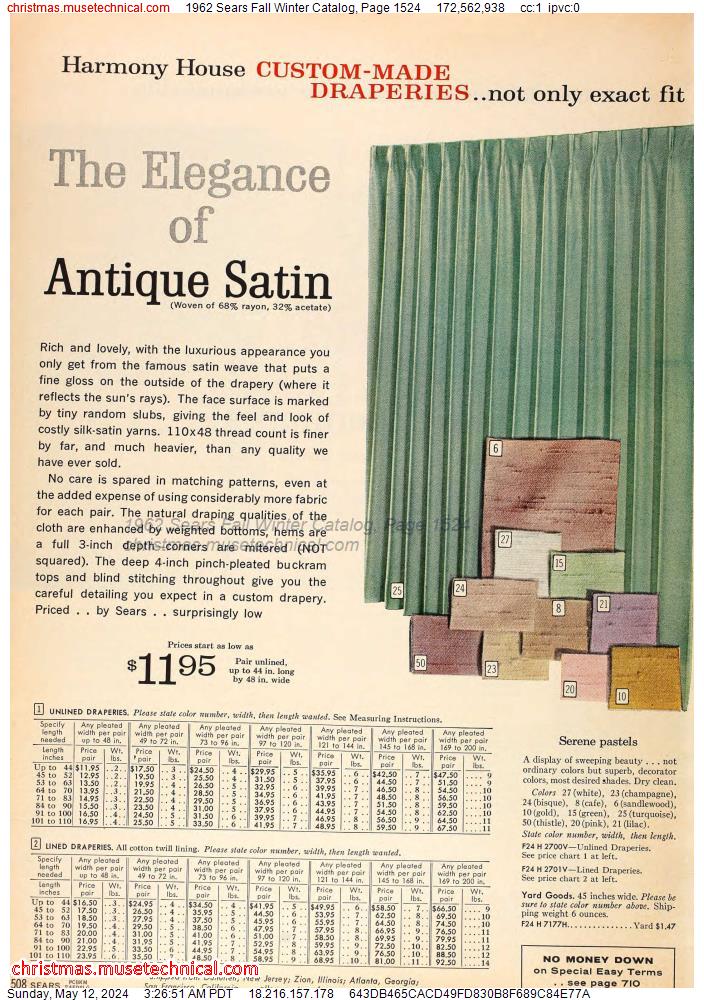 1962 Sears Fall Winter Catalog, Page 1524