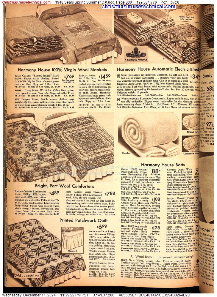 1948 Sears Spring Summer Catalog, Page 800