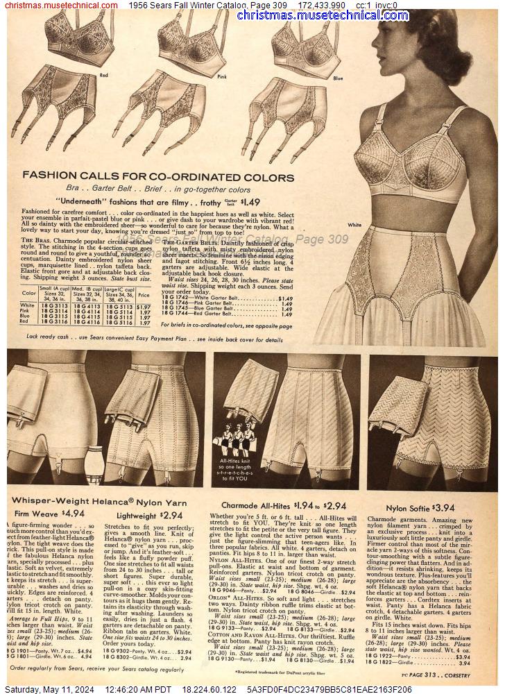 1956 Sears Fall Winter Catalog, Page 309