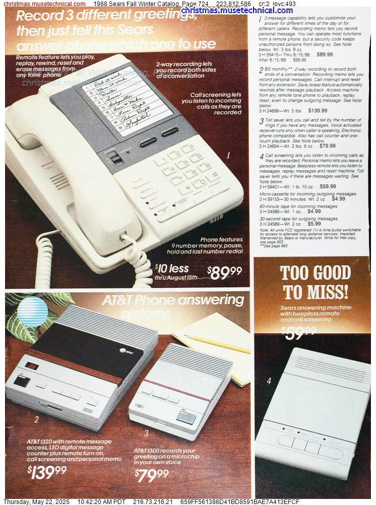 1988 Sears Fall Winter Catalog, Page 724