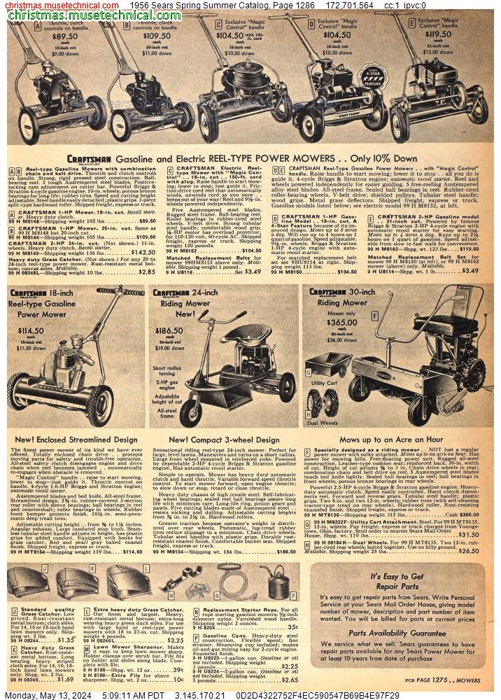 1956 Sears Spring Summer Catalog, Page 1286