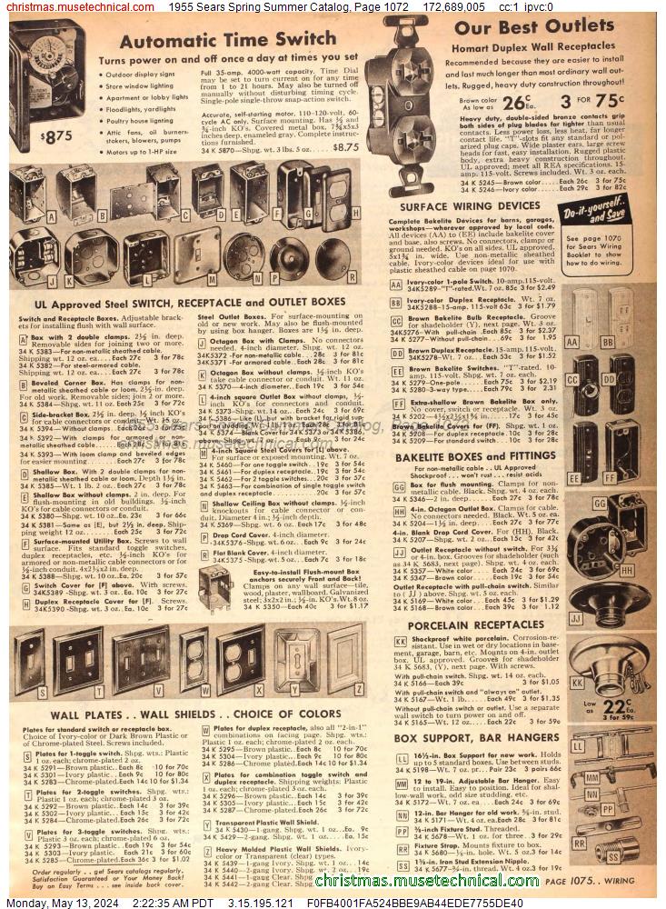 1955 Sears Spring Summer Catalog, Page 1072