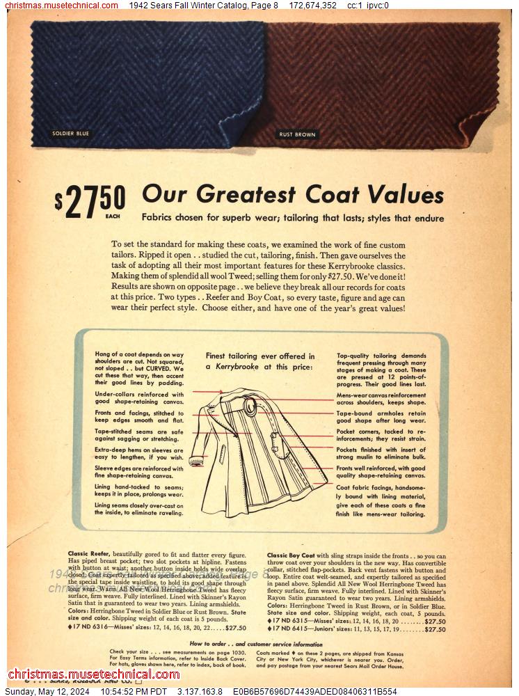 1942 Sears Fall Winter Catalog, Page 8