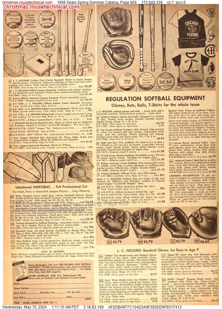 1956 Sears Spring Summer Catalog, Page 955
