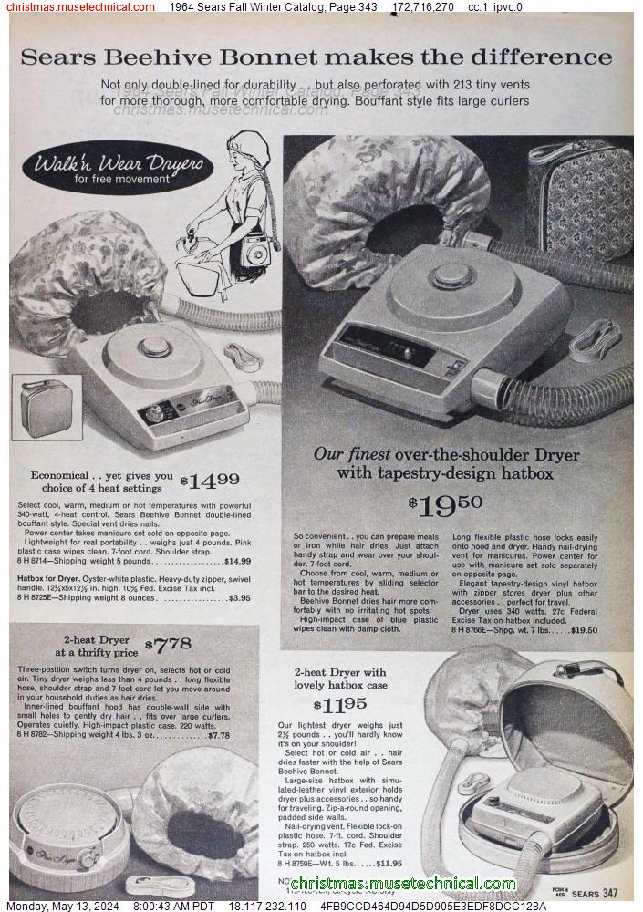1964 Sears Fall Winter Catalog, Page 343