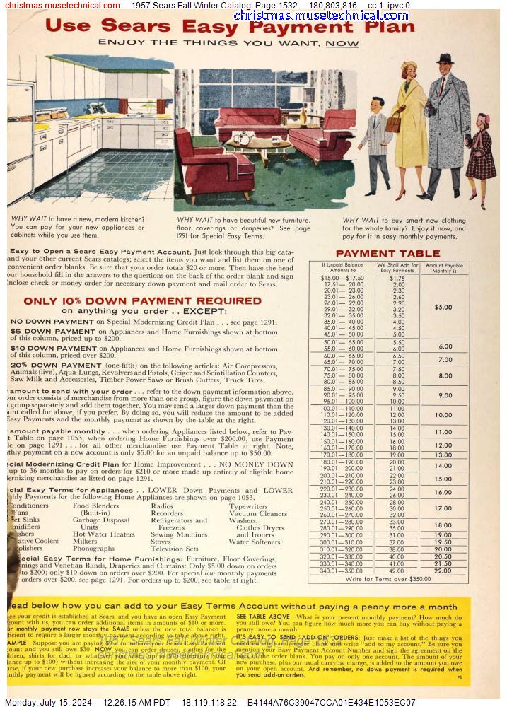 1957 Sears Fall Winter Catalog, Page 1532