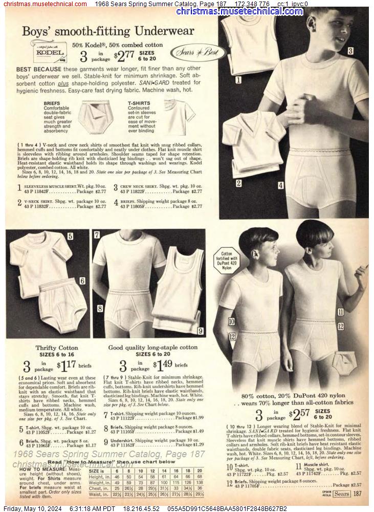 1968 Sears Spring Summer Catalog, Page 187