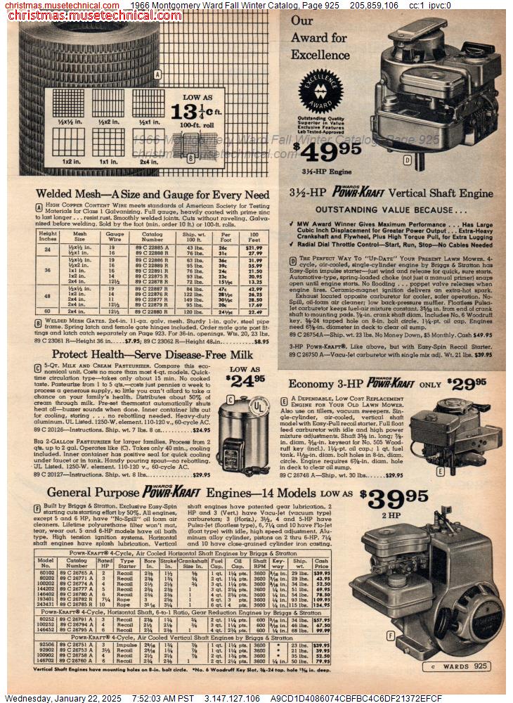 1966 Montgomery Ward Fall Winter Catalog, Page 925