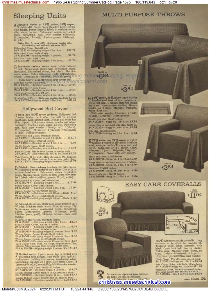1965 Sears Spring Summer Catalog, Page 1575