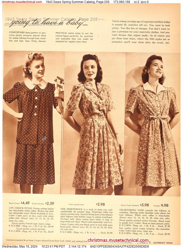1943 Sears Spring Summer Catalog, Page 205