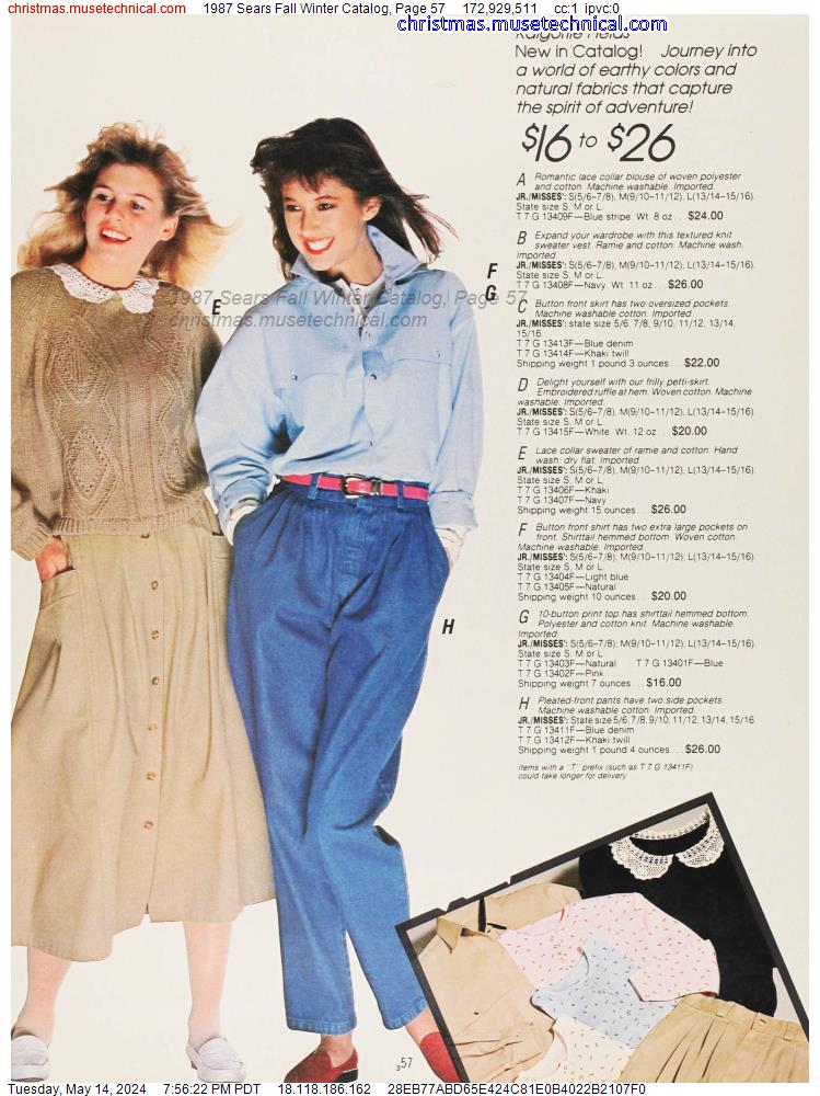 1987 Sears Fall Winter Catalog, Page 57 - Catalogs & Wishbooks